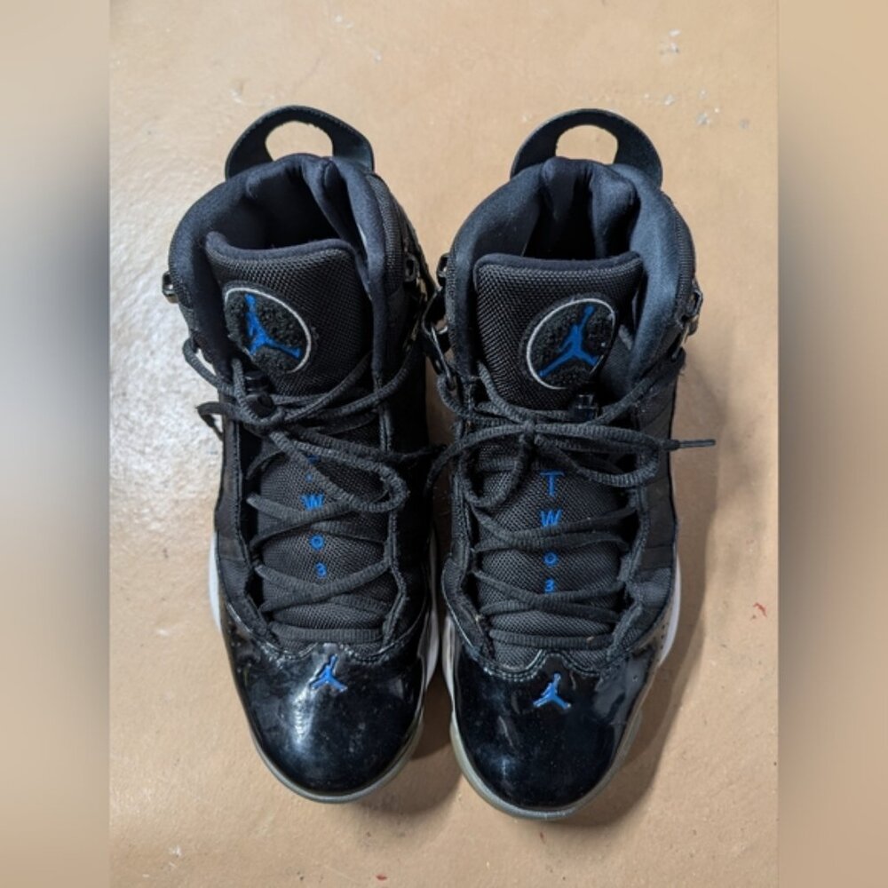 Nike Air Jordan Black and Blue Sneakers SZ:12
